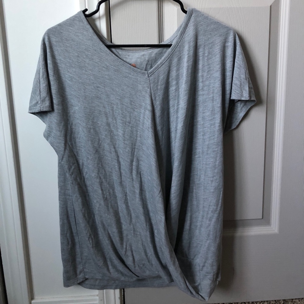 Gray V-Neck Shirt